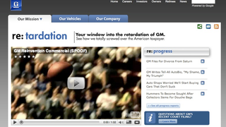 GM Re:tardation Site Parodies GM Ad Campaign, Mocks Carpocalypse